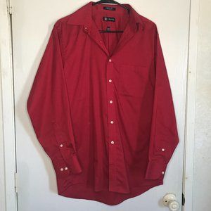 Chaps Mens Button Collar Shirt Red Medium